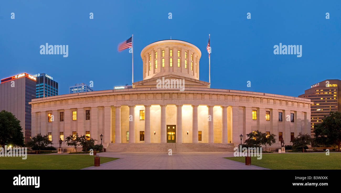 Ohio State Capital Building in Columbus Ohio at dusk Stock Photo