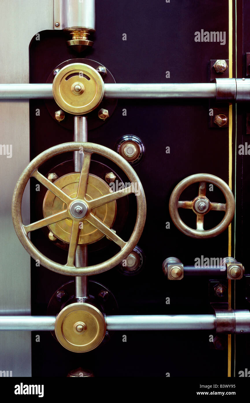 Close up of bank vault door Stock Photo