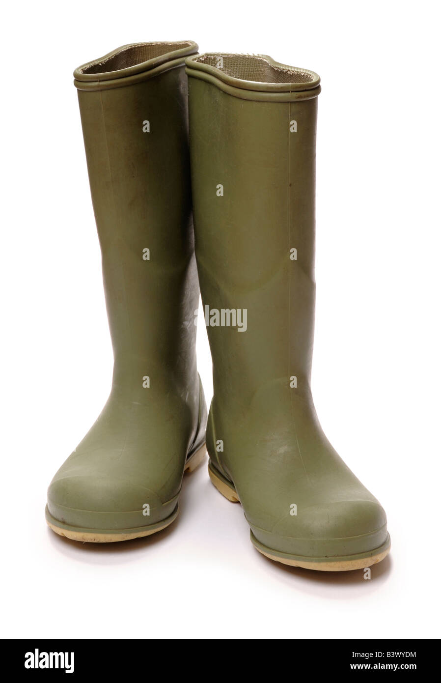 Green wellington boots Stock Photo