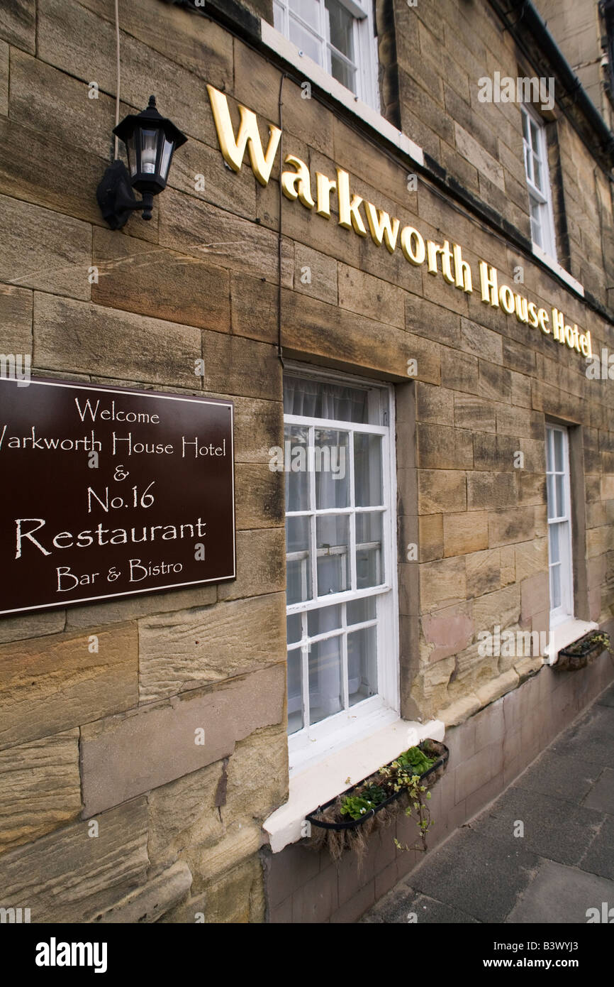 The Warkworth House Hotel and restaurant in the village of Warkworth in Northumberland. Stock Photo