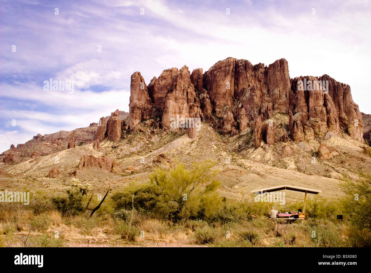 View of the Superstition Mountains from the picnic area. Superstition