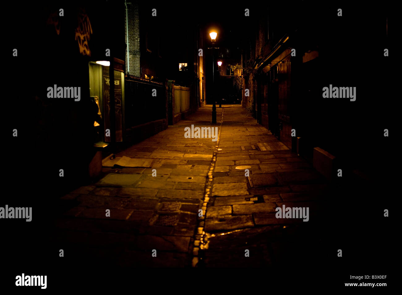 A dark alleyway. Stock Photo