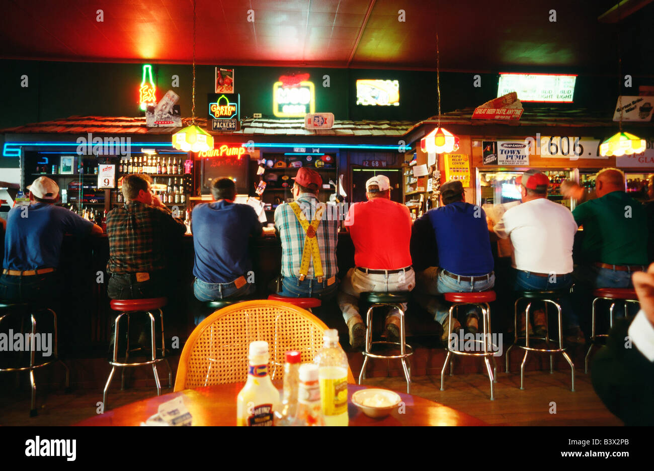 Lunchtime at a local pub in East Dubuque, Illinois, USA. Stock Photo