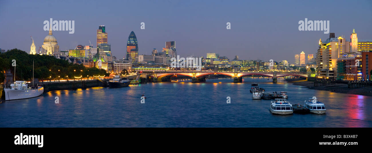 Europe UK england London cityscape gherkin st pauls panorama 2008 Stock Photo