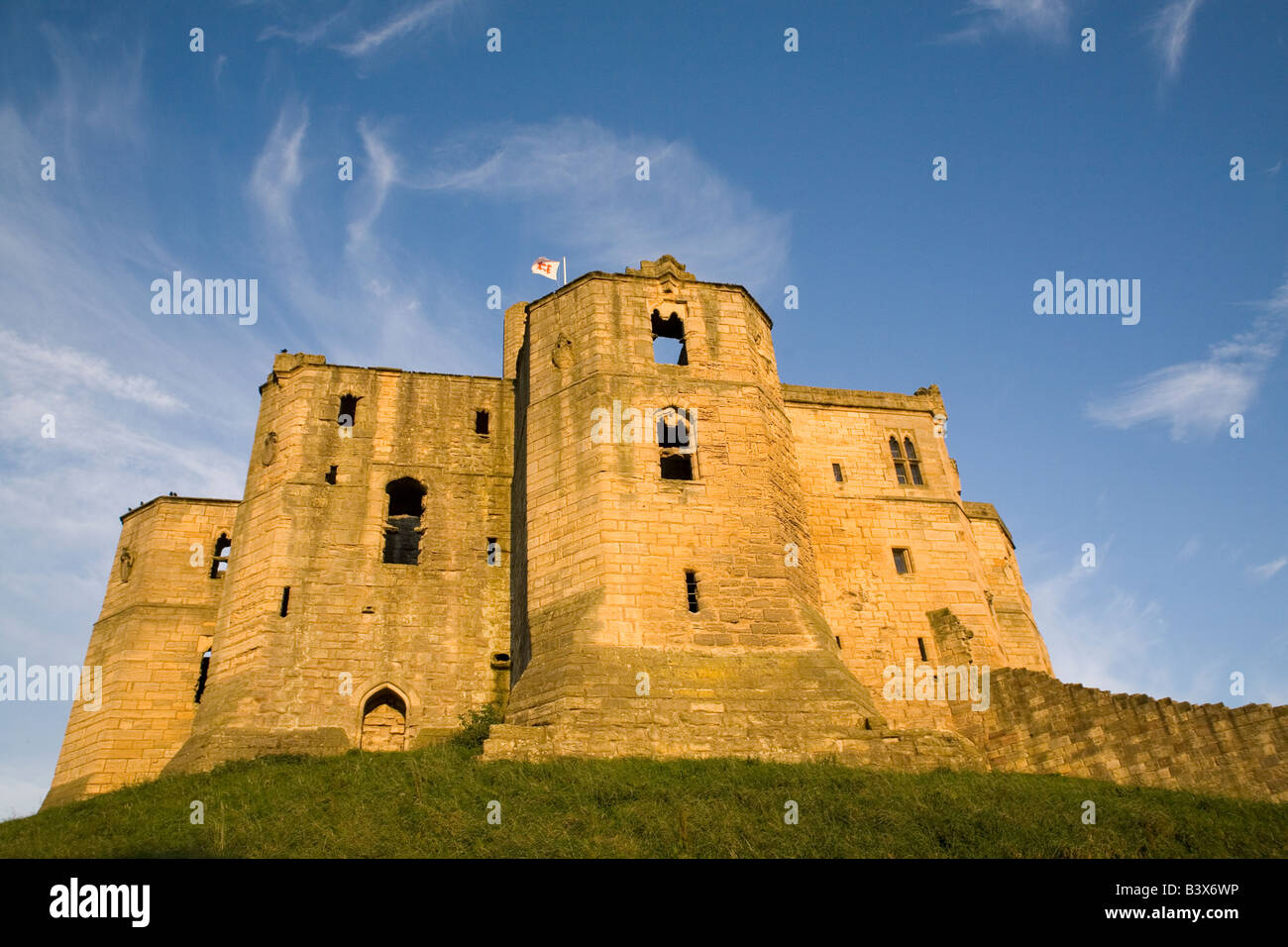 Warkworth Castle in Northumberland Stock Photo Alamy