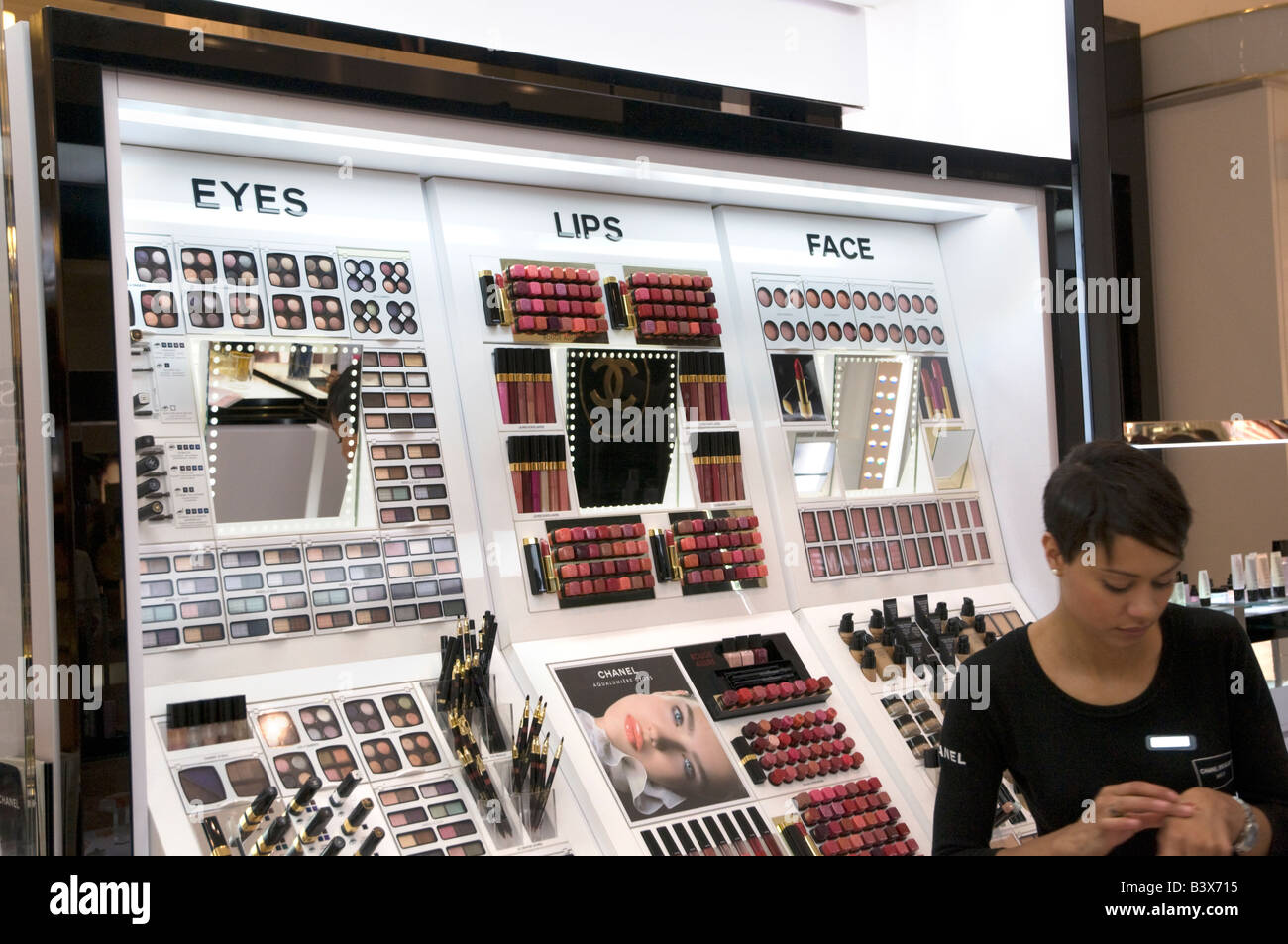 Chanel cosmetics counter in John Lewis, London Stock Photo - Alamy