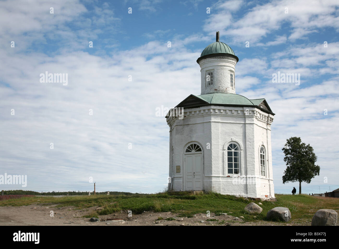 St Constantine's Chapel outside the Solovetsky Monastery on the Solovetsky Islands in the White Sea, Russia Stock Photo