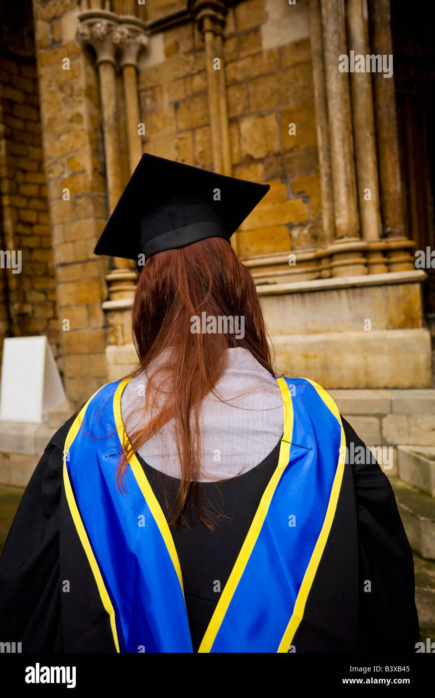 University student wearing Graduation robes Stock Photo - Alamy