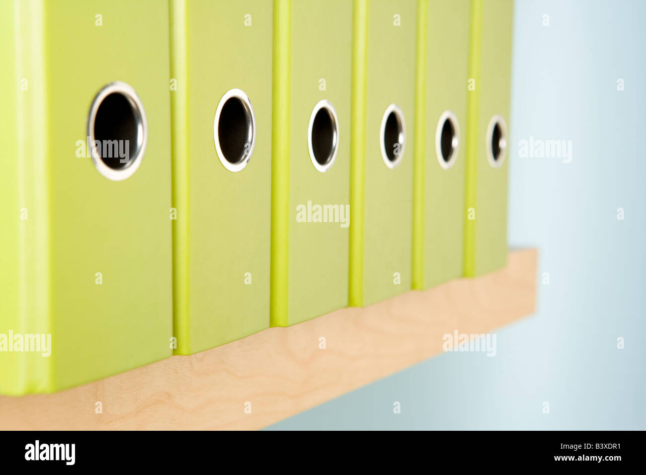 Row Of Green Ring Binders Stock Photo Alamy