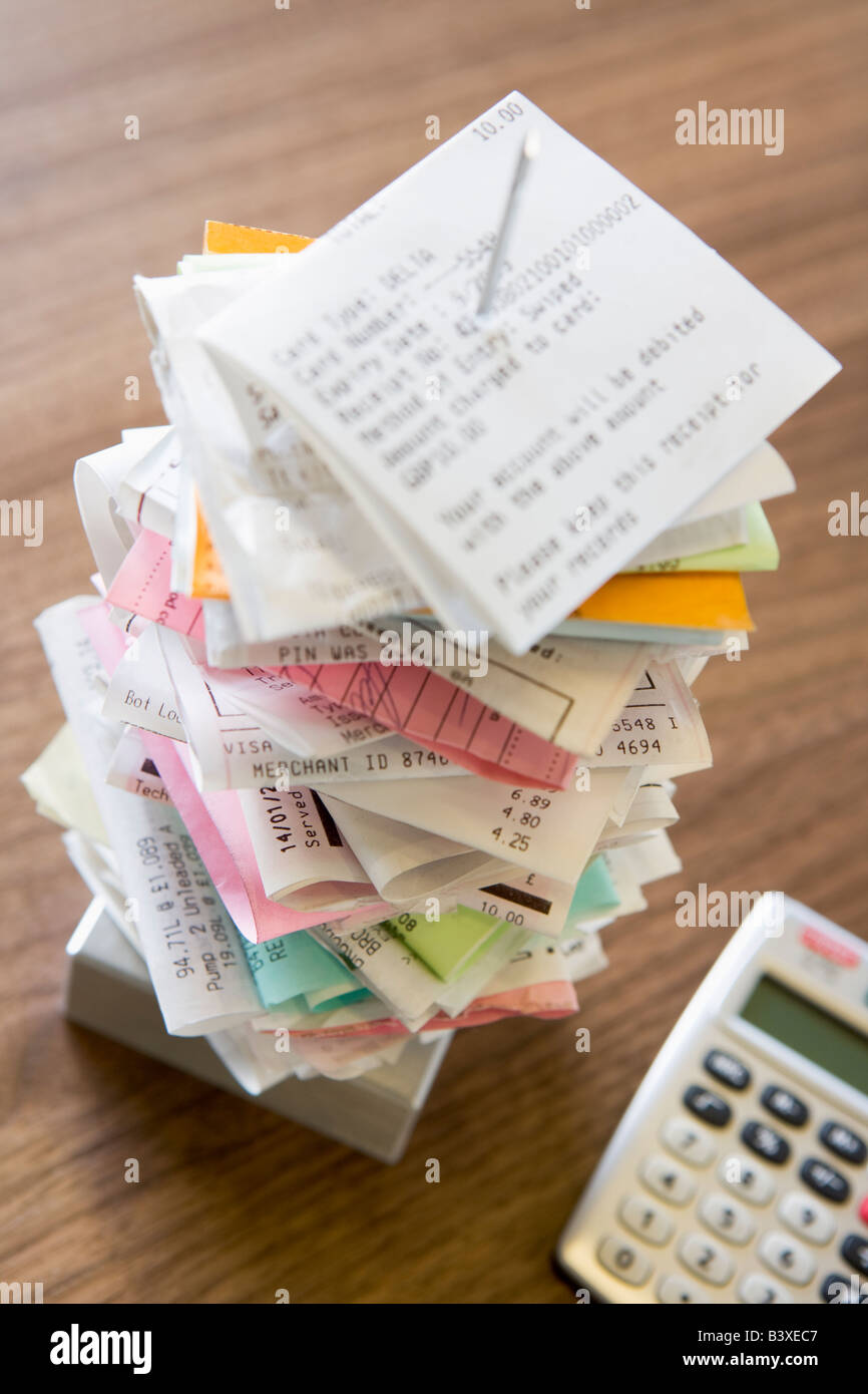 Metal Spike File With Bills Stock Photo