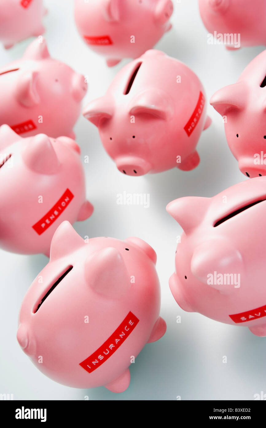 Accumulation Of Piggy Banks Stock Photo