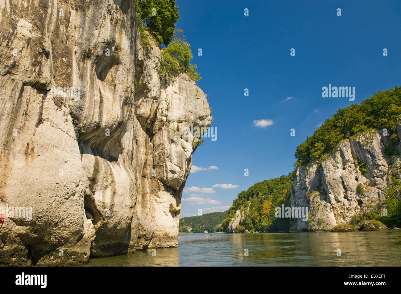narrowing of the Danube weltenburg donaudurchbruch danube river The Danube breaks through the cliffs Stock Photo