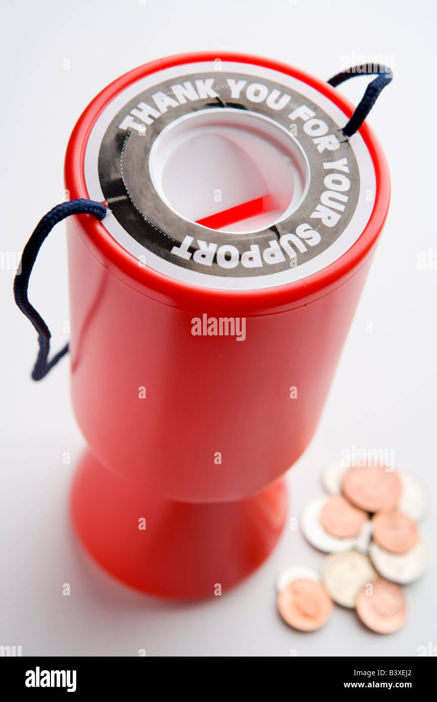 Collection Container And Coins Stock Photo Alamy