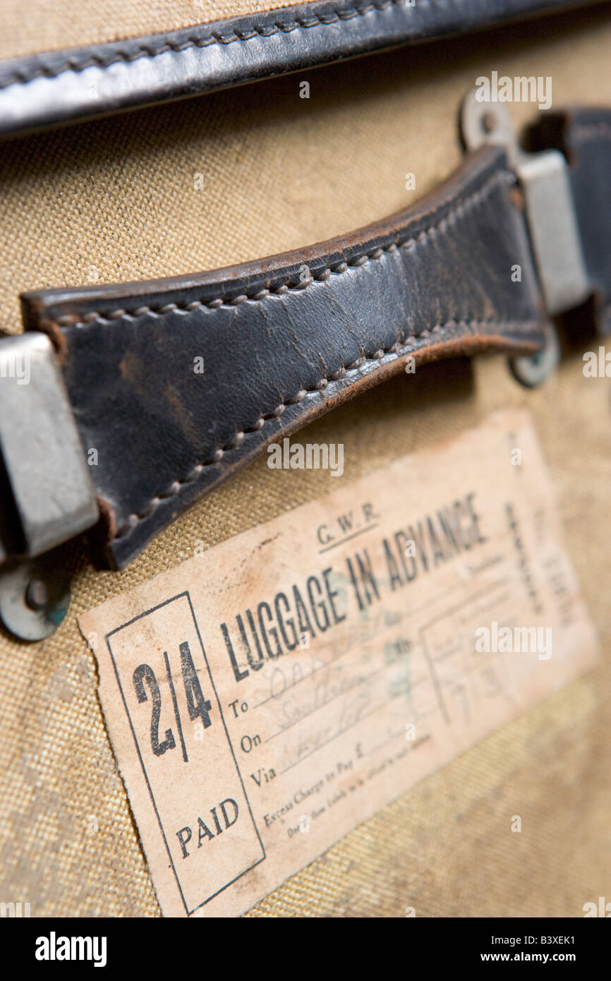 Close Up Of  Old-Fashioned Suitcase Stock Photo