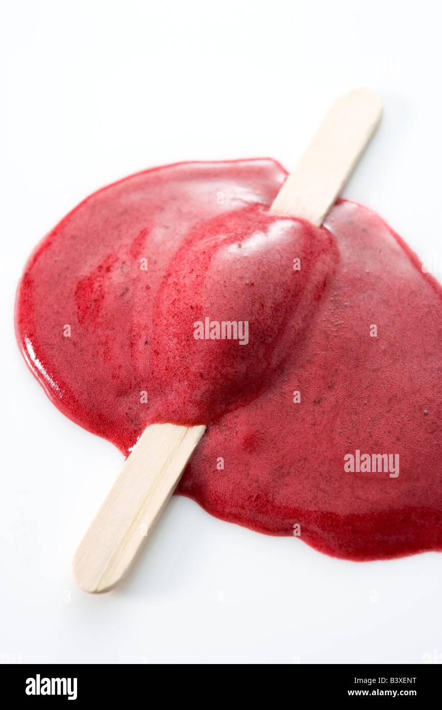 Melted Popsicle And Stick Stock Photo
