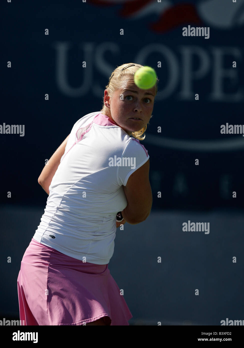 Tennis pro Anna-Lena Groenefeld (GER) in action at the US Open Stock Photo