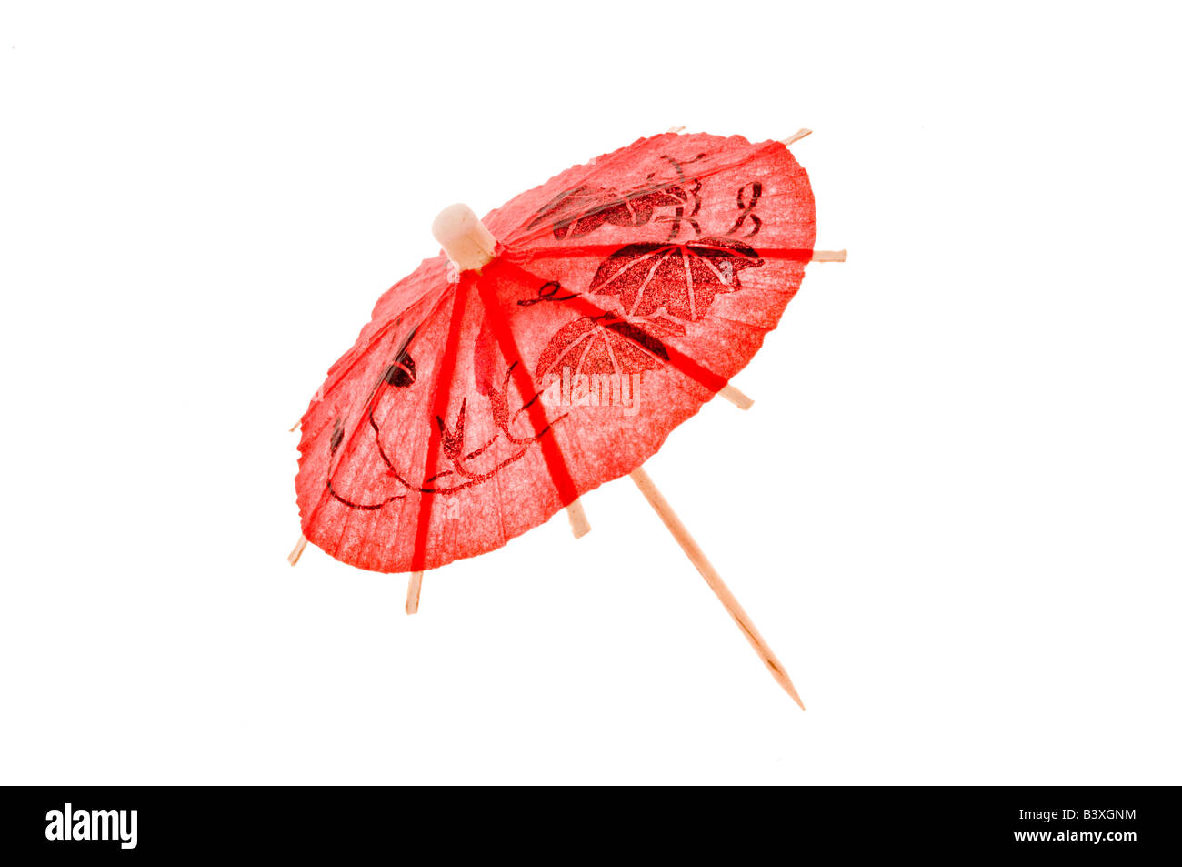 Small umbrella beverage garnish Stock Photo