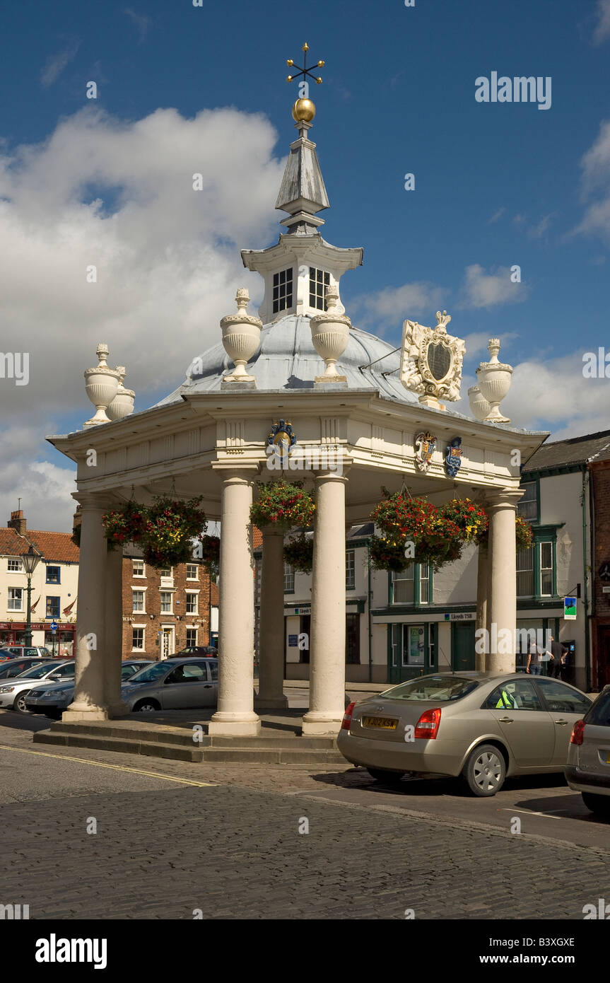 Market Cross in summer Saturday Market Beverley East Yorkshire England UK United Kingdom GB Great Britain Stock Photo