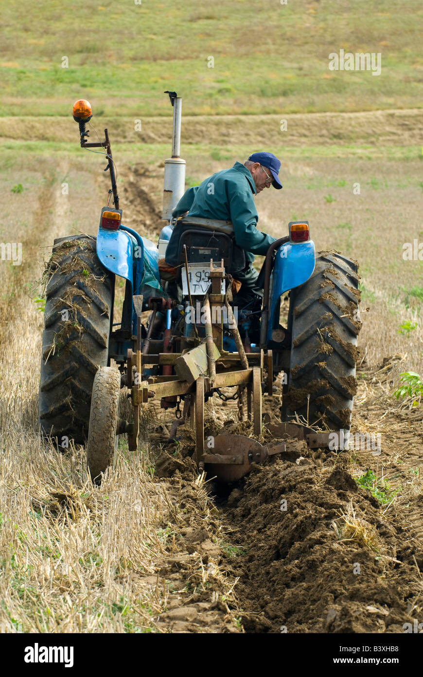 Old Ford tractor at ploughing match, Indre-et-Loire, France. Stock Photo