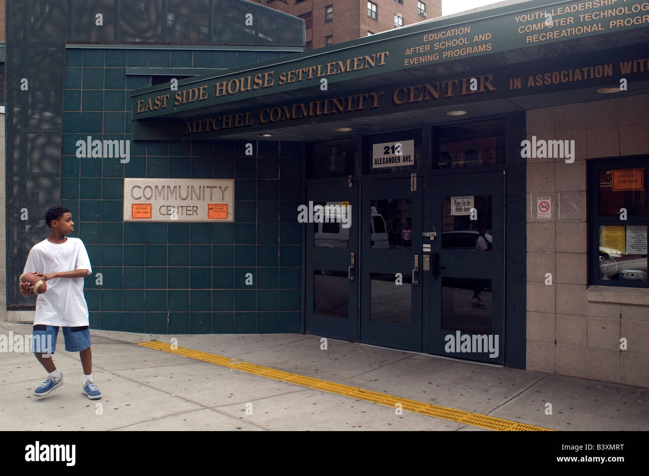 The Mitchel Community Center in the South Bronx in New York on Friday