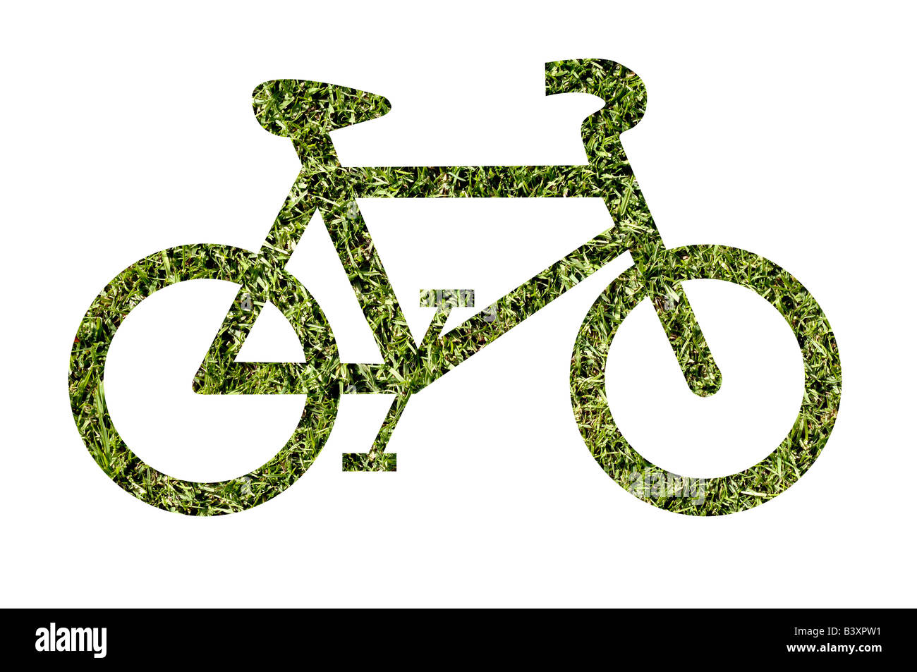 Grass bicycle shape Stock Photo