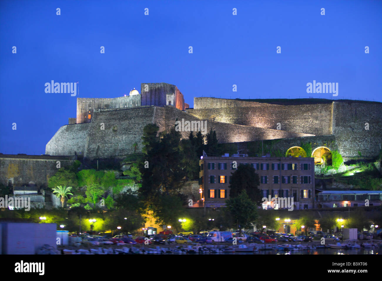[Corfu Castle] Corfu Greece at twilight Stock Photo