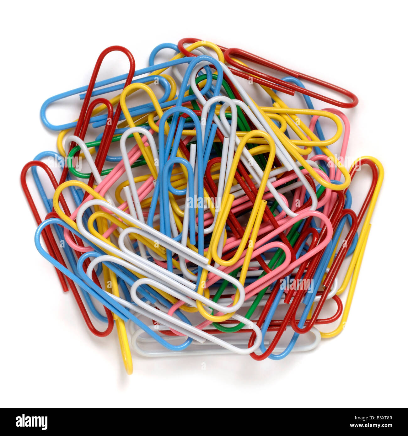 Coloured paper clips Stock Photo