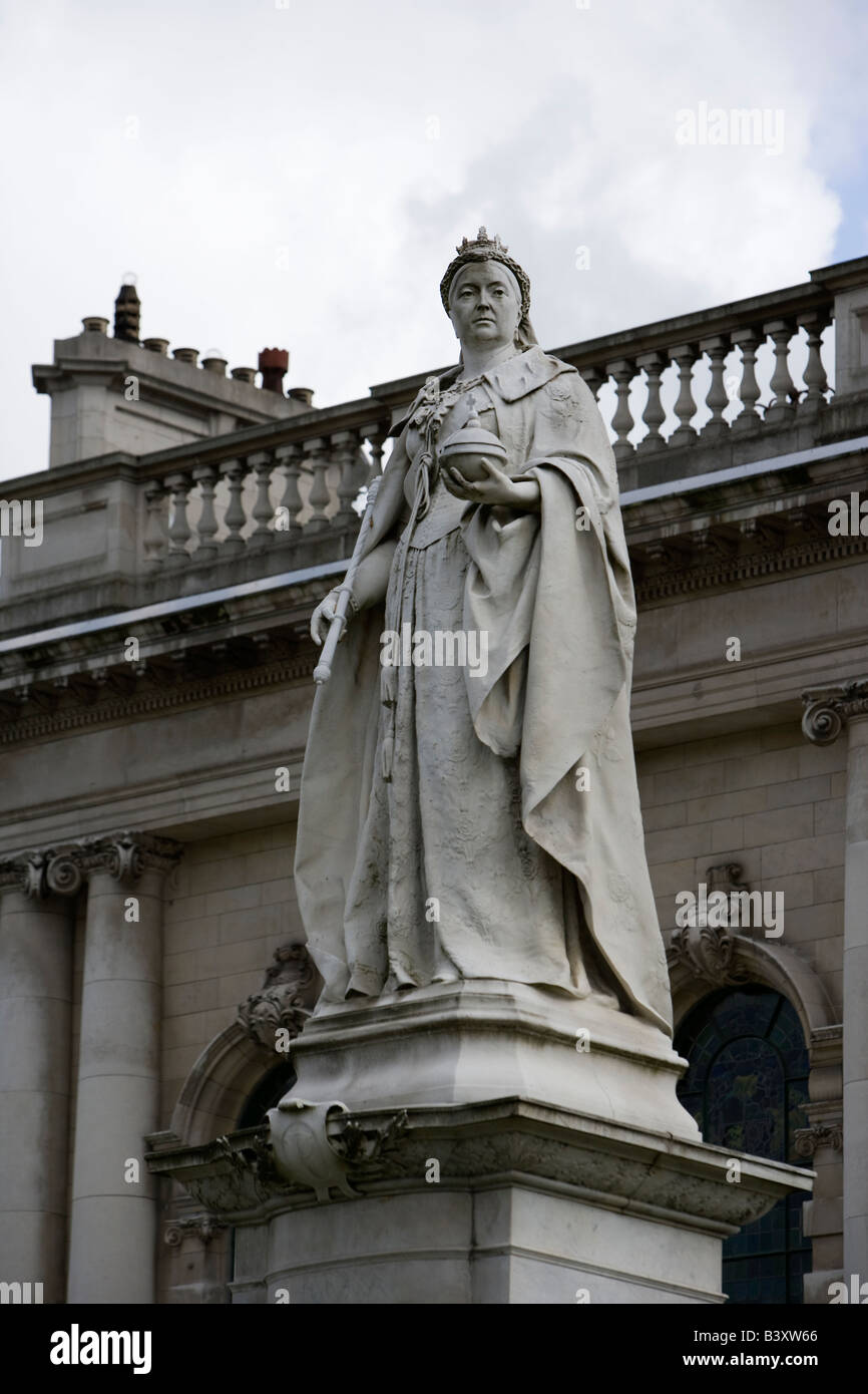 The statue of Queen Victoria in front of Belfast City Hall, Northern