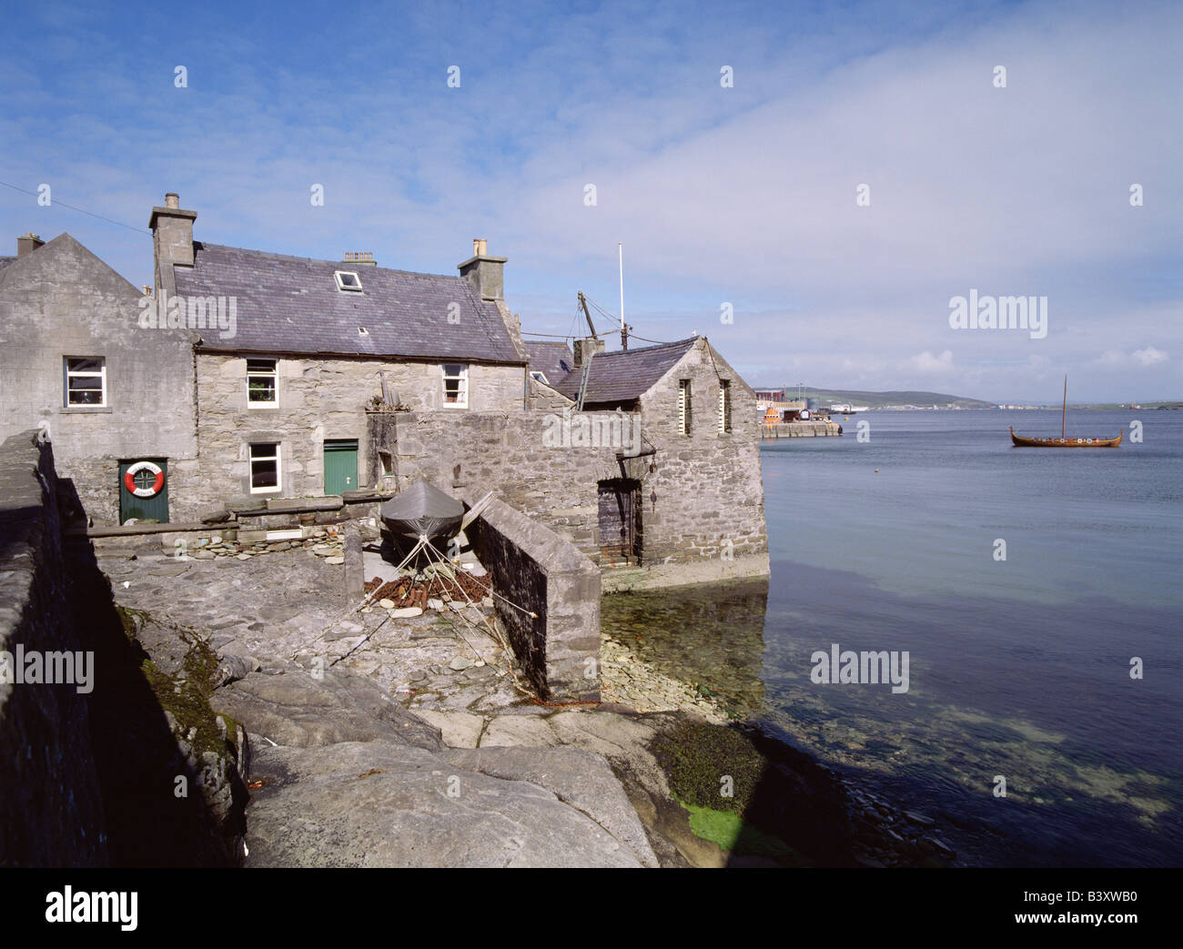dh Lerwick harbour LERWICK SHETLAND Waterfront lodberry house and