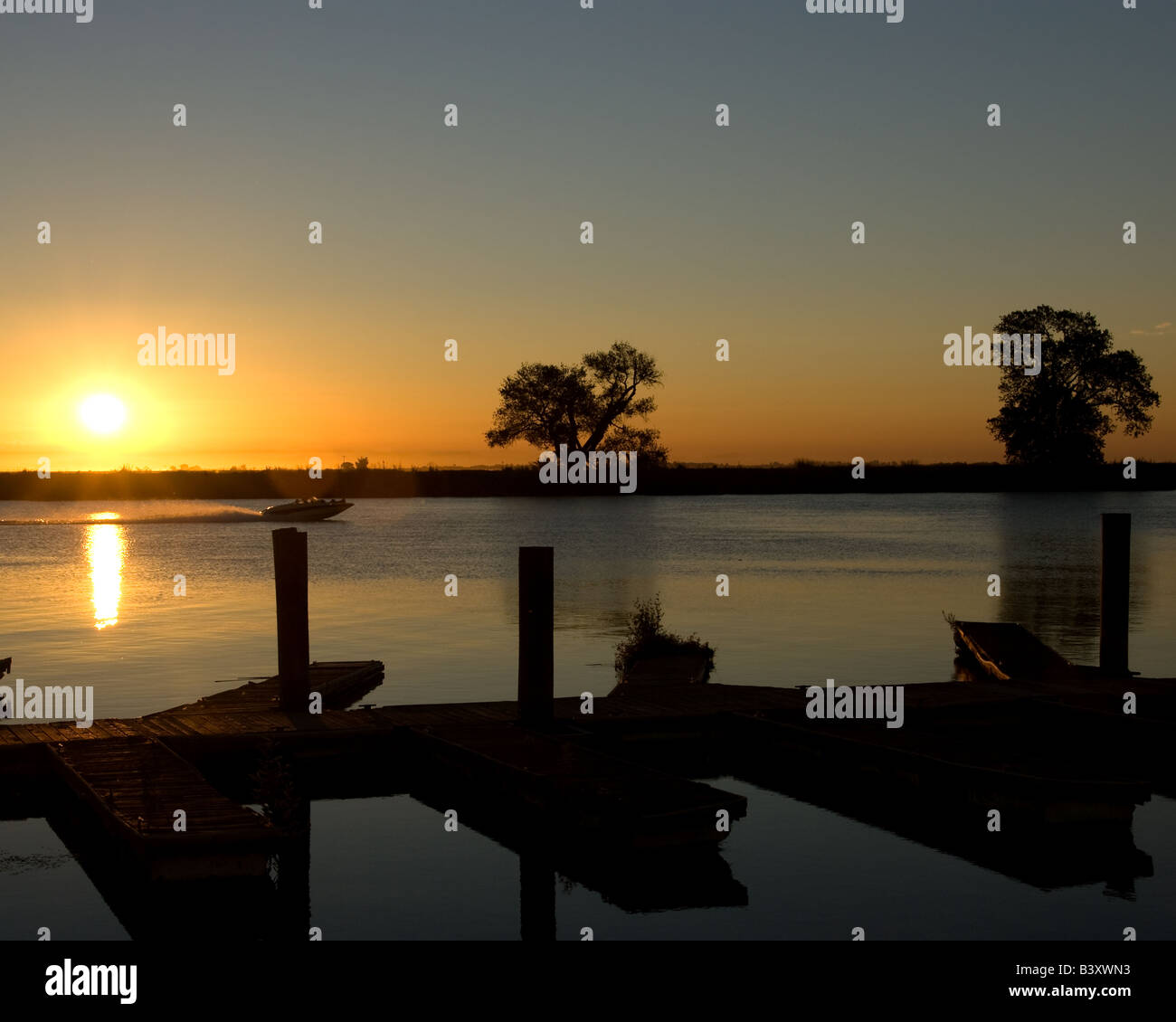 Sunrise over the Delta in Northern California Stock Photo Alamy