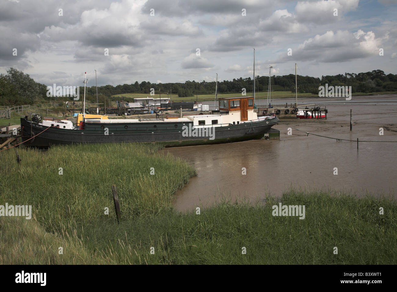 House boat, River Deben, Melton, Suffolk, England Stock Photo Alamy