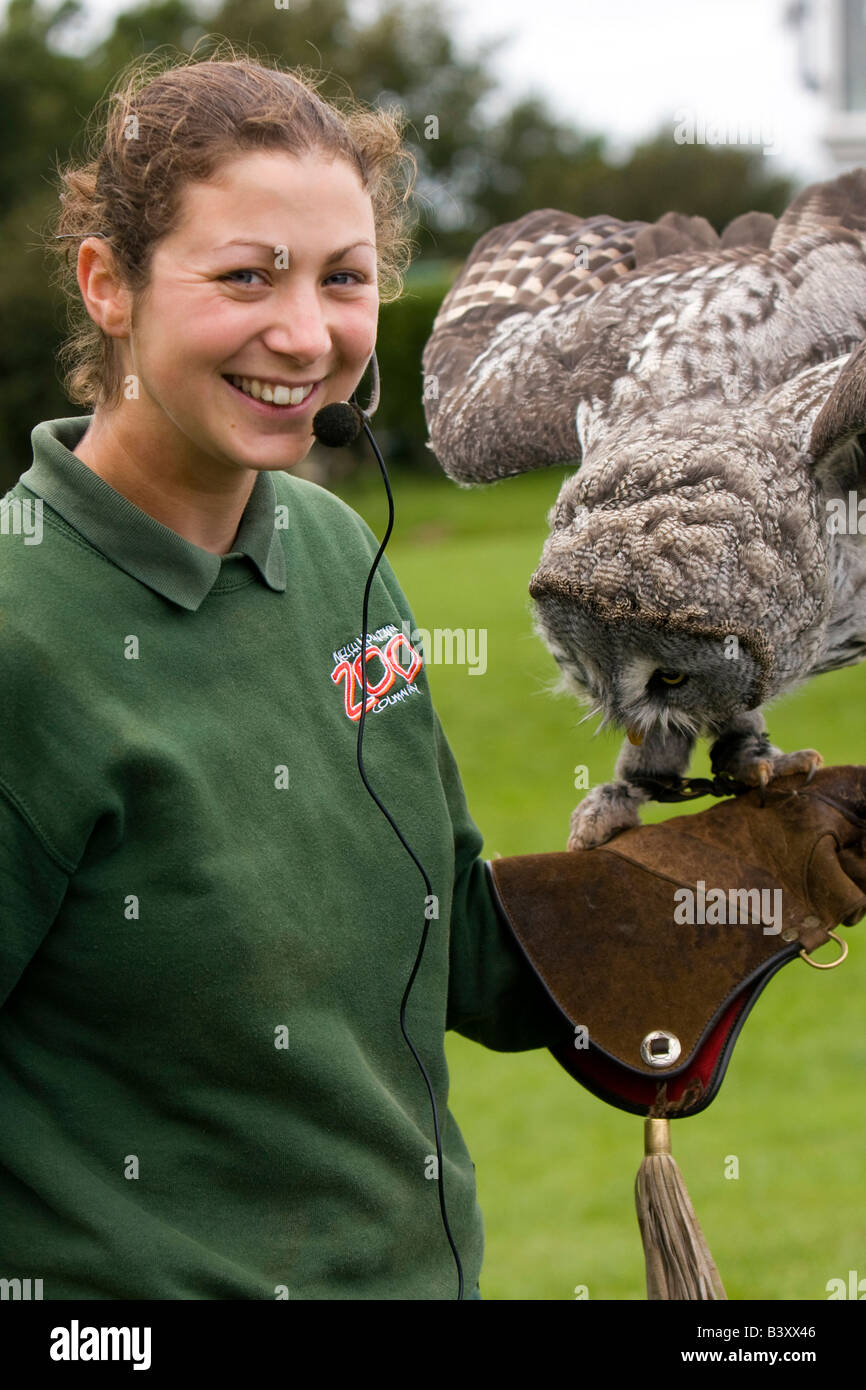 UK Wales Clwyd Colwyn Bay Welsh Mountain Zoo Keeper Zoe Sweetman