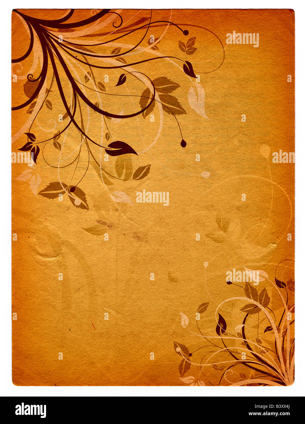 Floral design on grunge background Stock Photo - Alamy