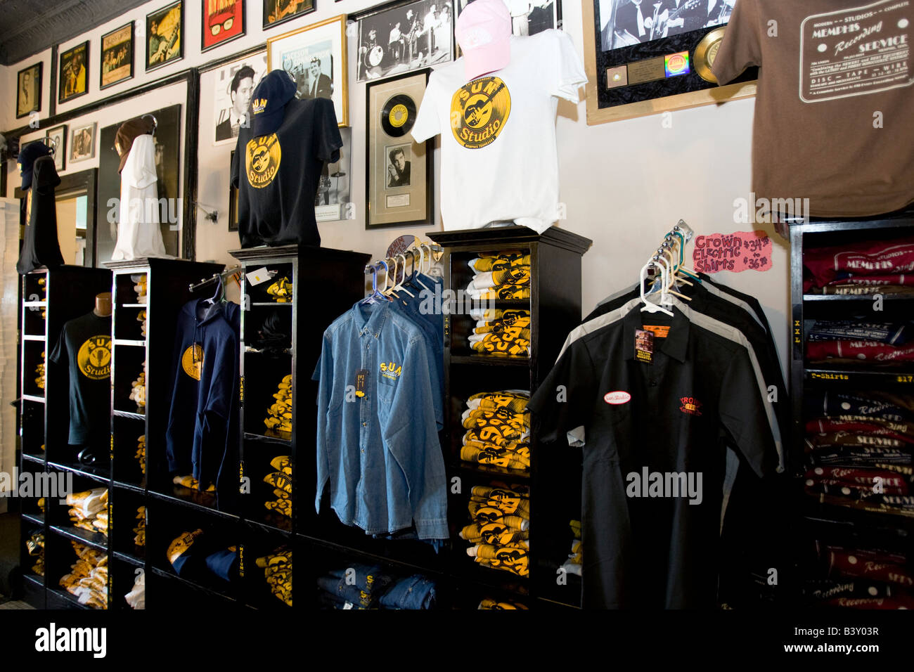 Sun Studio clothing and Tshirt souvenirs Memphis Tennessee Stock Photo