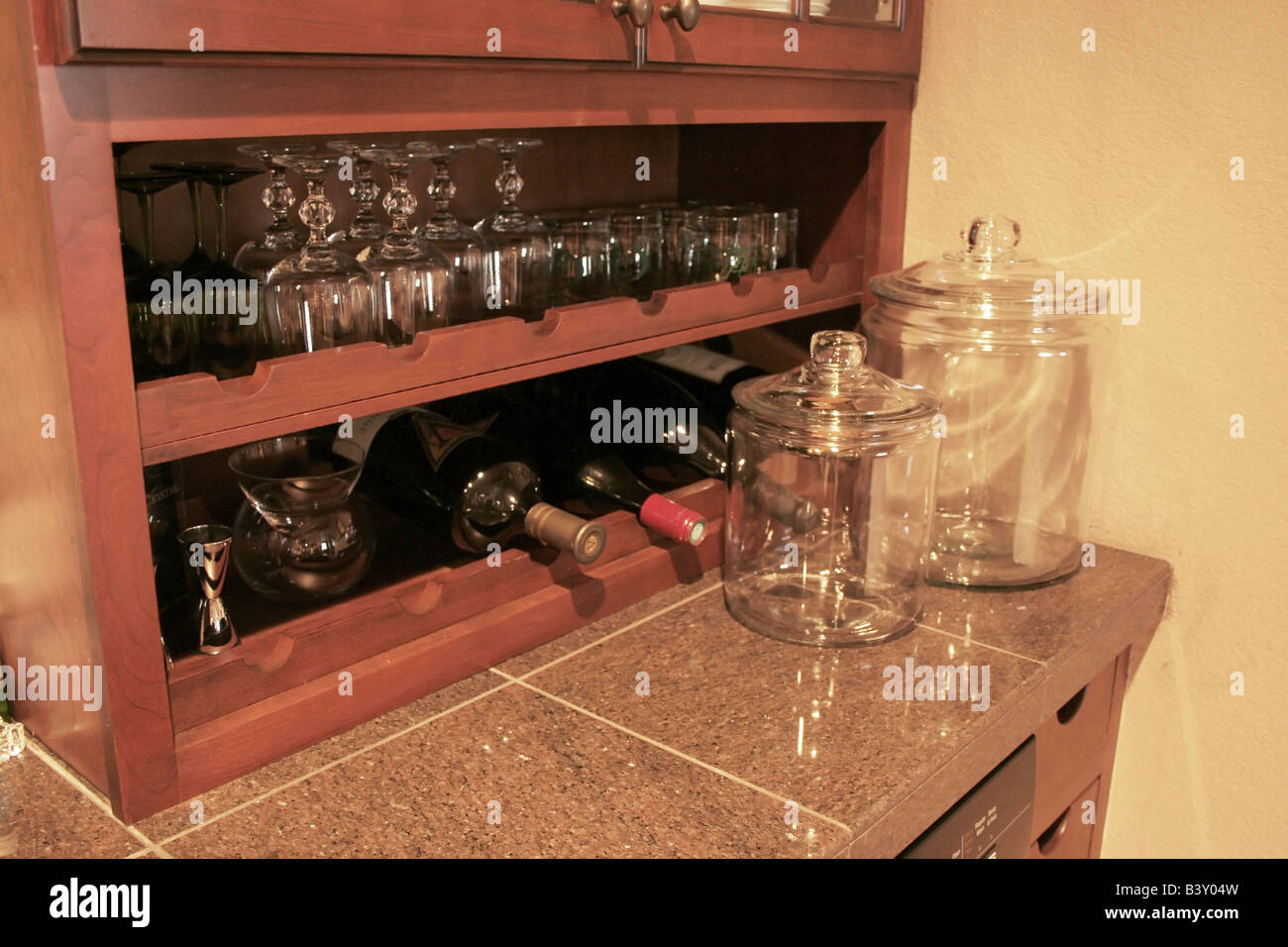 Wine Rack And Glass Cabinets Stock Photo 19647177 Alamy