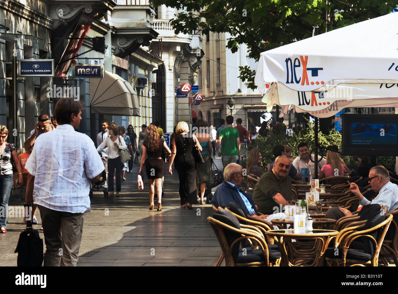 Shoppers and cafe dwellers along Knez Mihailova Street, Belgrade, Serbia  Stock Photo - Alamy