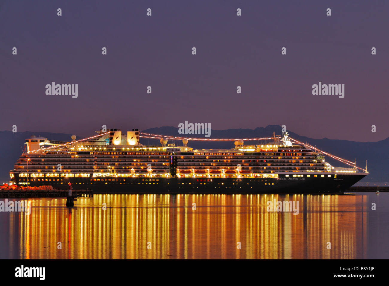 Cruise ship docked at dusk Victoria British Columbia Canada Stock Photo ...