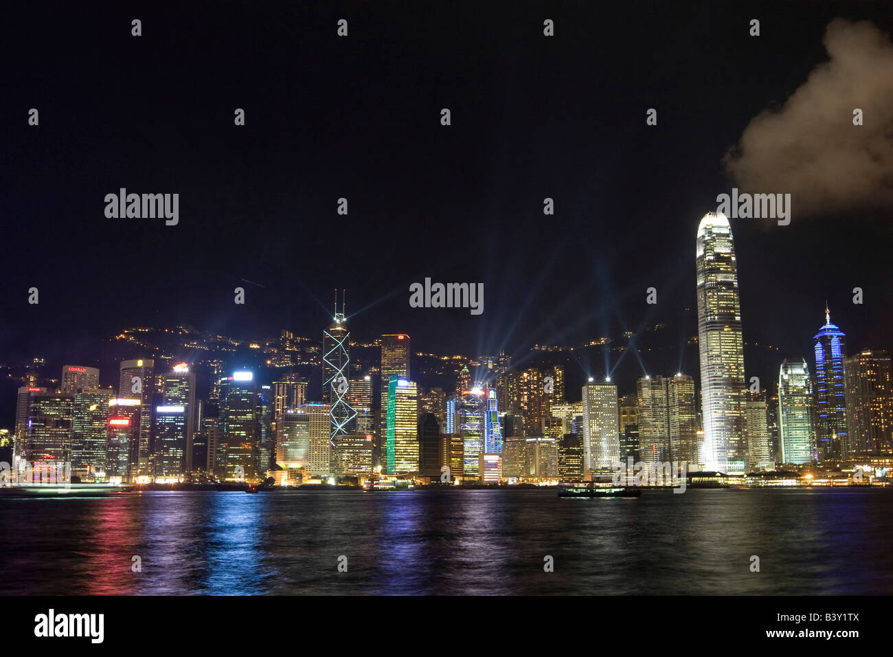 View of Hong Kong Island City lights at night Stock Photo - Alamy