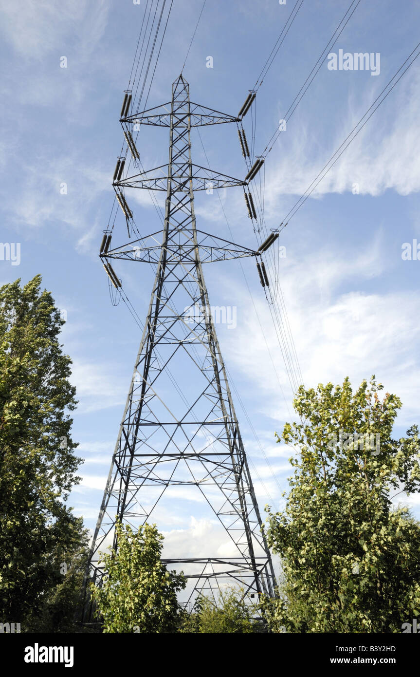 Electricity pylon Walthamstow London England UK Stock Photo Alamy