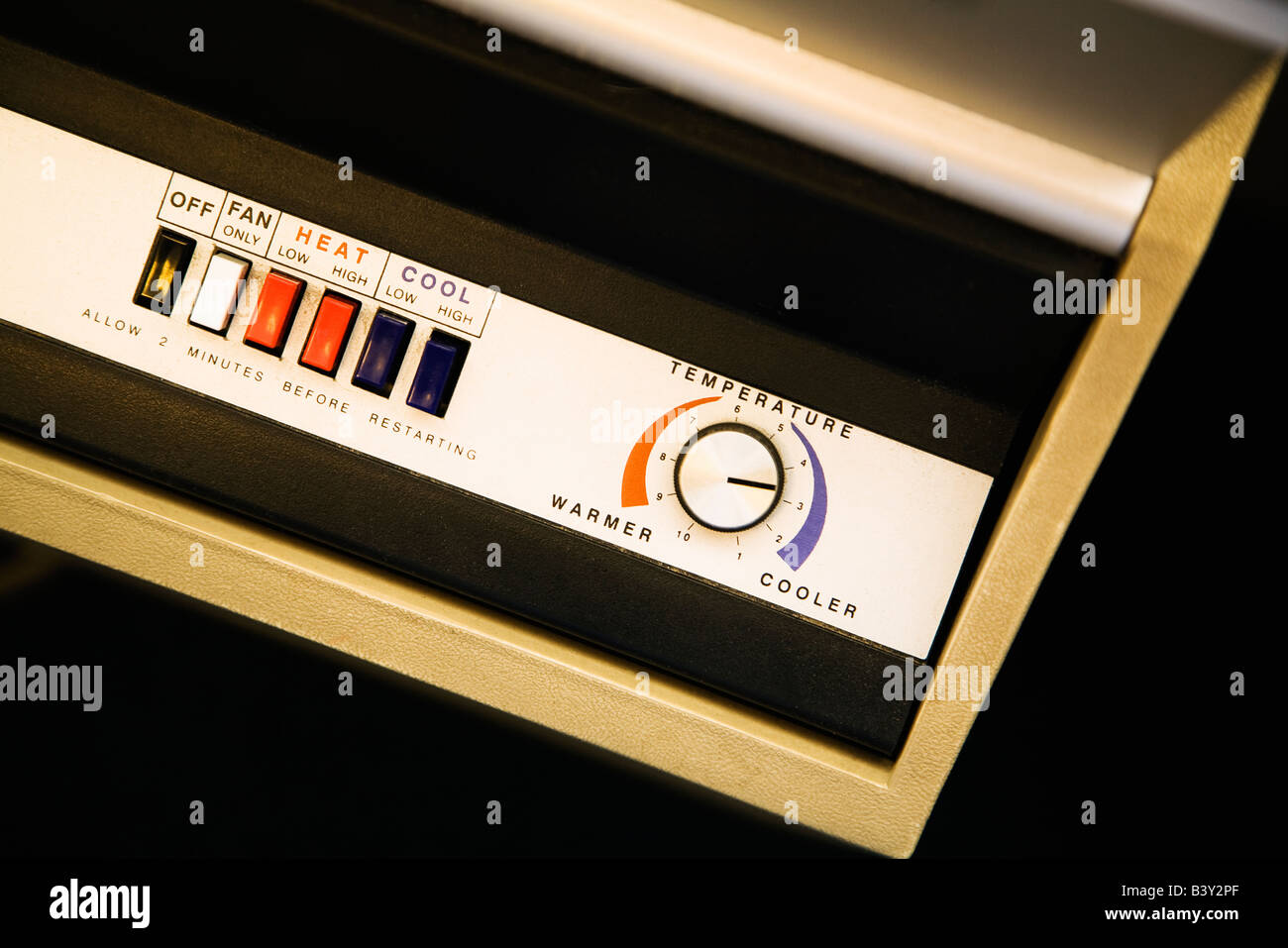 Close up of old style air conditioning unit Stock Photo