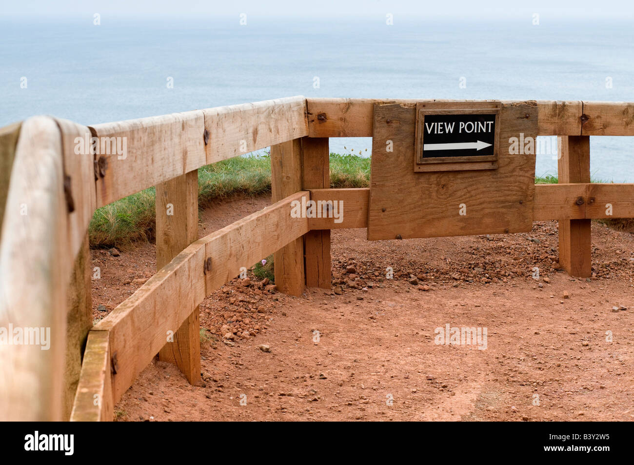 Comical Sign Reads 'View Point' Along Clifftop Walk. Giants Causeway, Northern Ireland Stock Photo