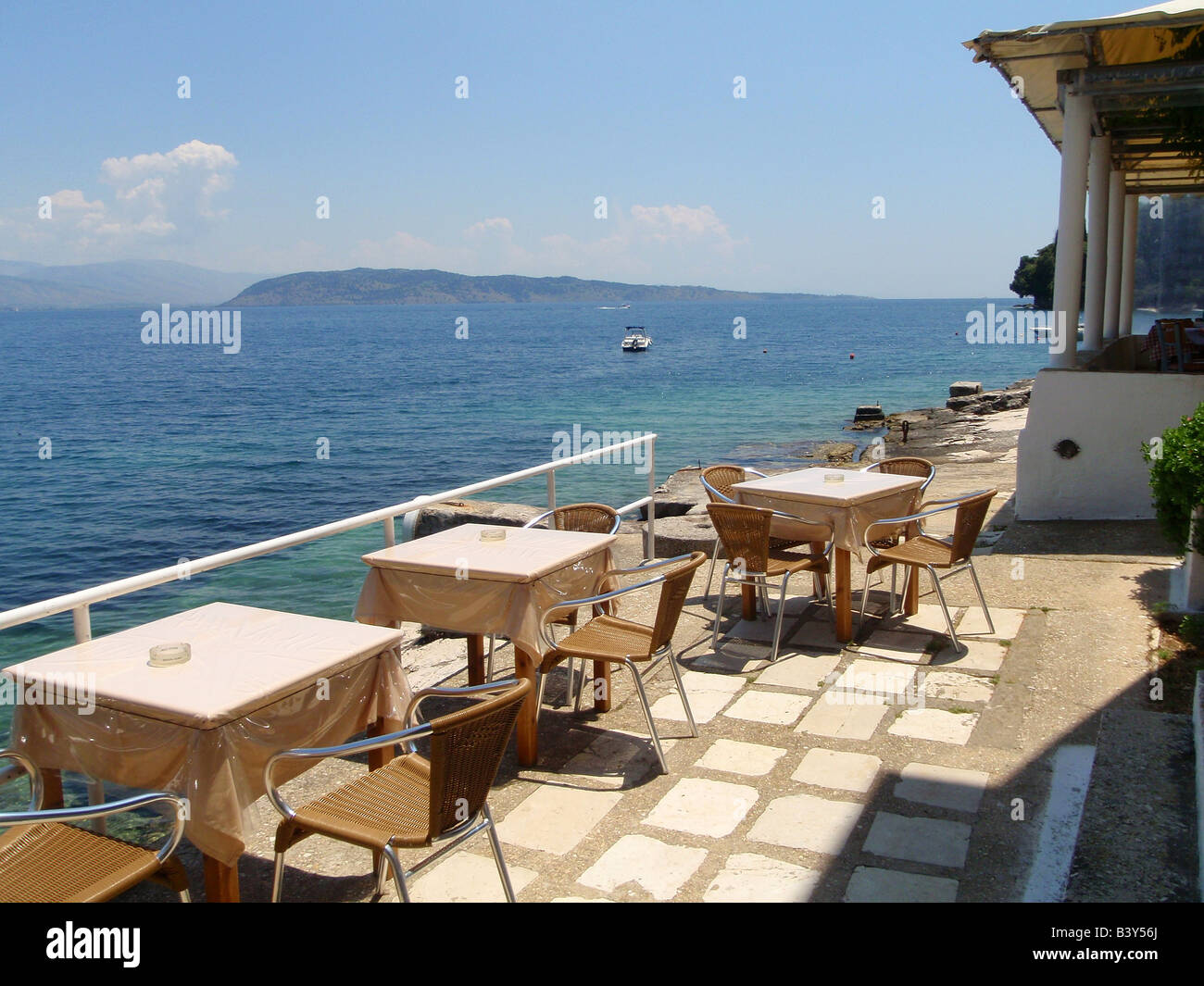 The White House, Kalami, Corfu Stock Photo