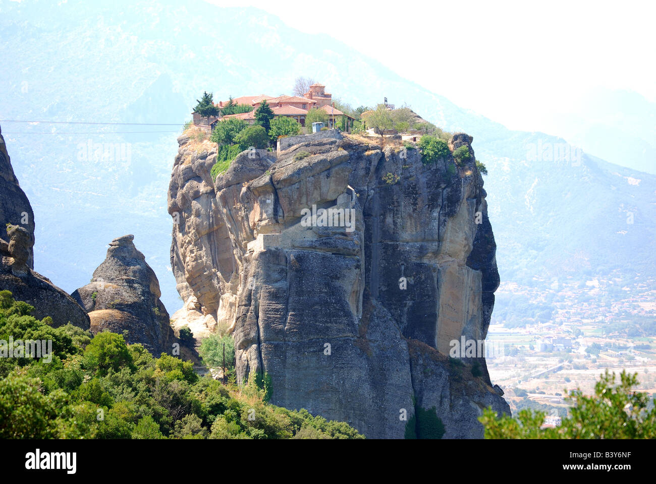 The Holy Monastery of Great Meteoron, Meteora, Kalampaka, Trikala, Thessaly, Greece Stock Photo