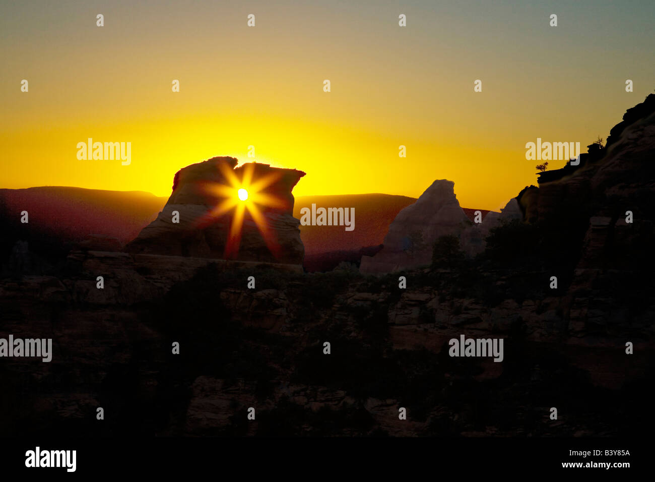 AZ, Arizona, Sedona, Red Rock Country, Sunset at Kissing Rocks Stock ...