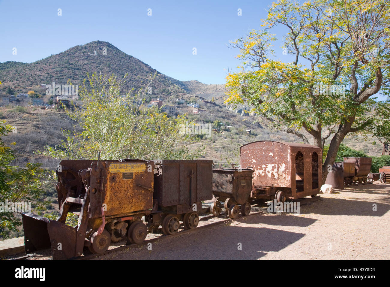AZ, Arizona, Jerome, Jerome State Historic Park, devoted to the mining history of the area, old mining cars Stock Photo