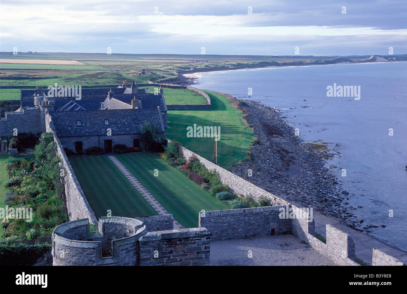 Scotland, Wick, Caithness, View from the roof of Ackergill Tower over
