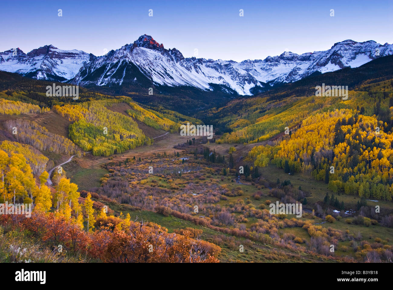 USA, Colorado, Rocky Mountains, San Juan Mountains. Fall colors and