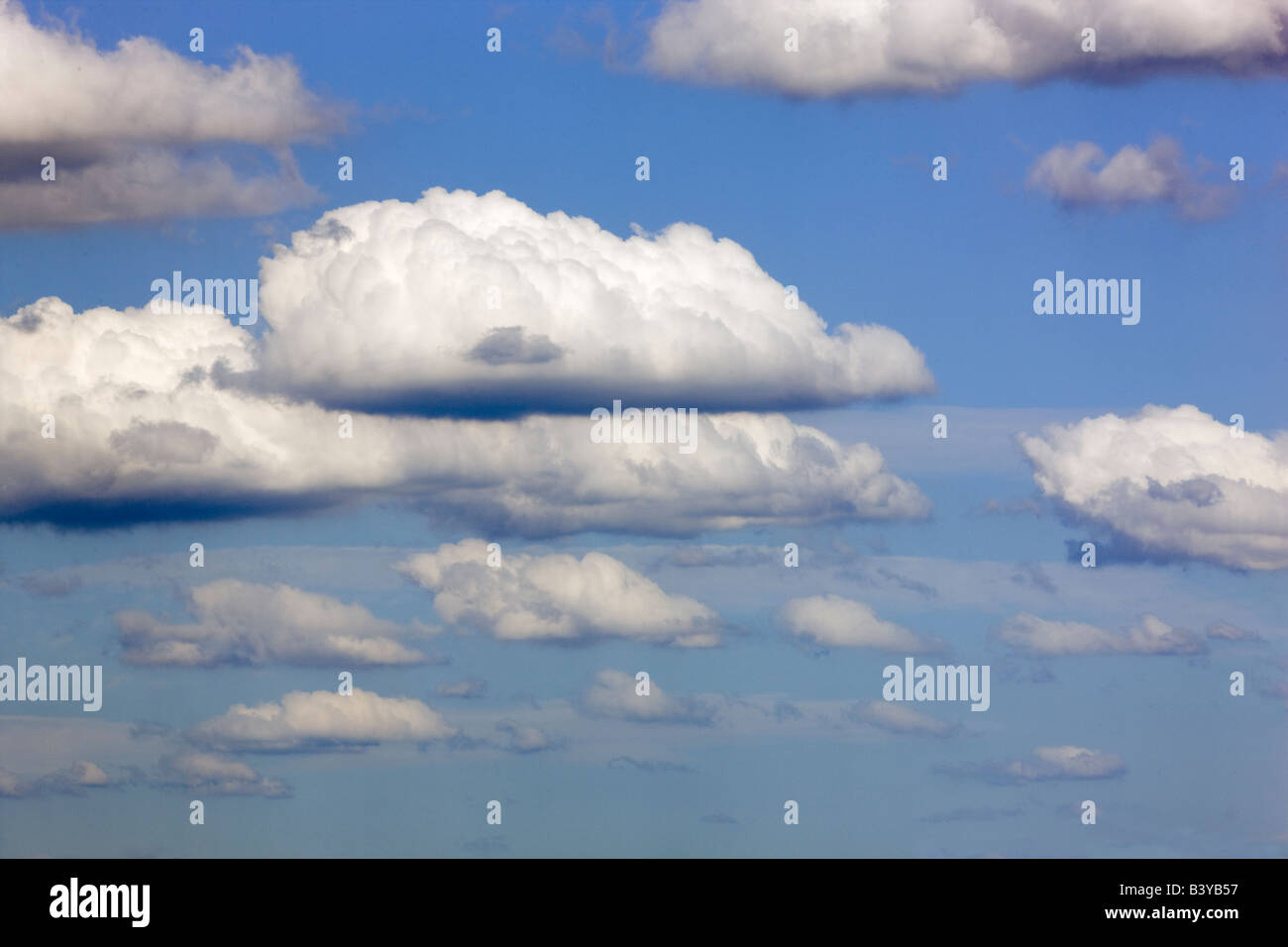 Cumulus clouds over Wilsonville Oregon Stock Photo