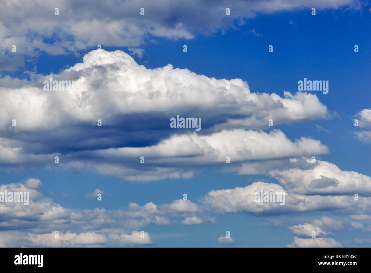 Cumulus clouds over Wilsonville Oregon Stock Photo