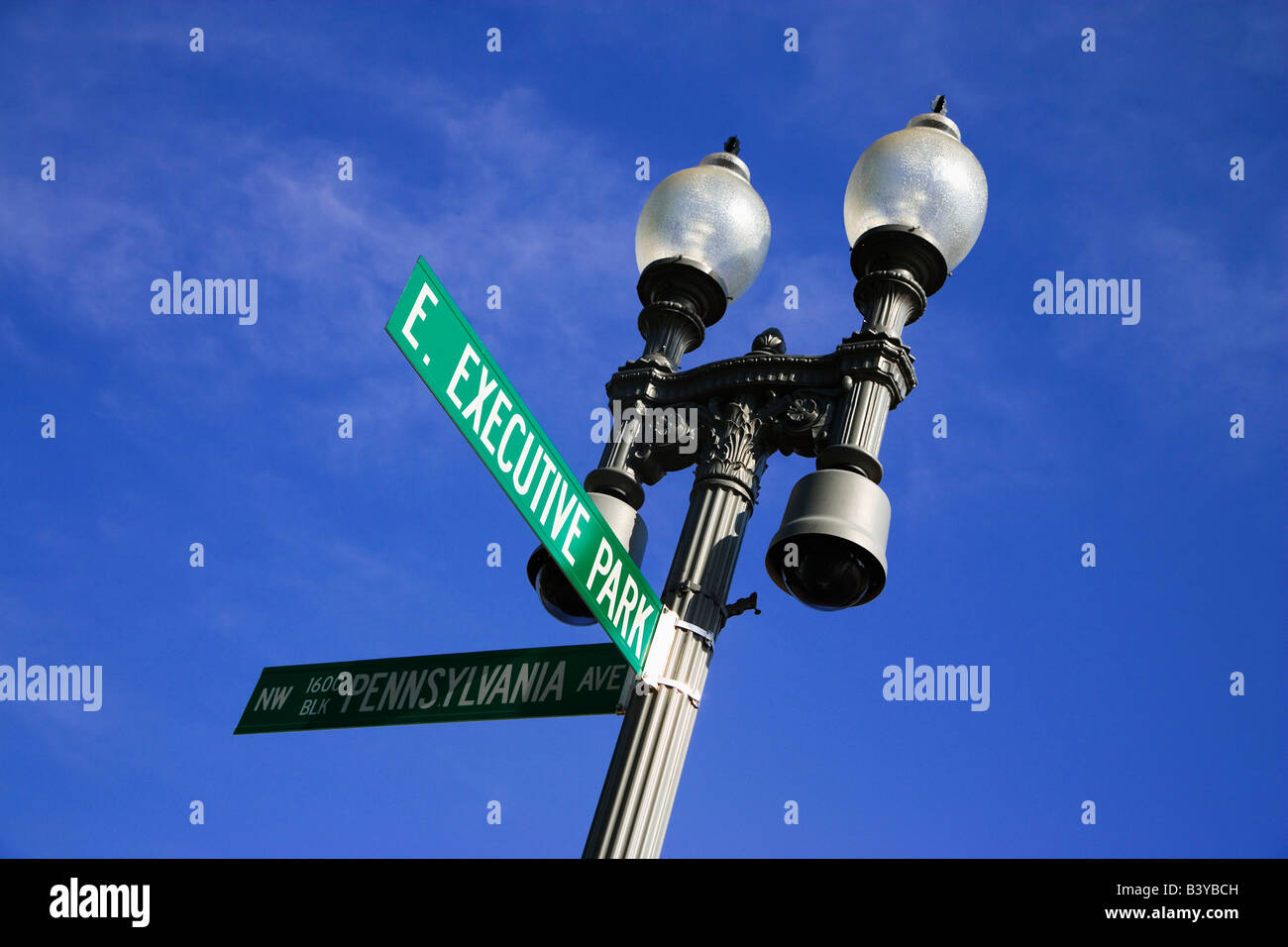 USA, Washington, D.C. Close-up of historic Pennsylvania Ave. street sign. Stock Photo